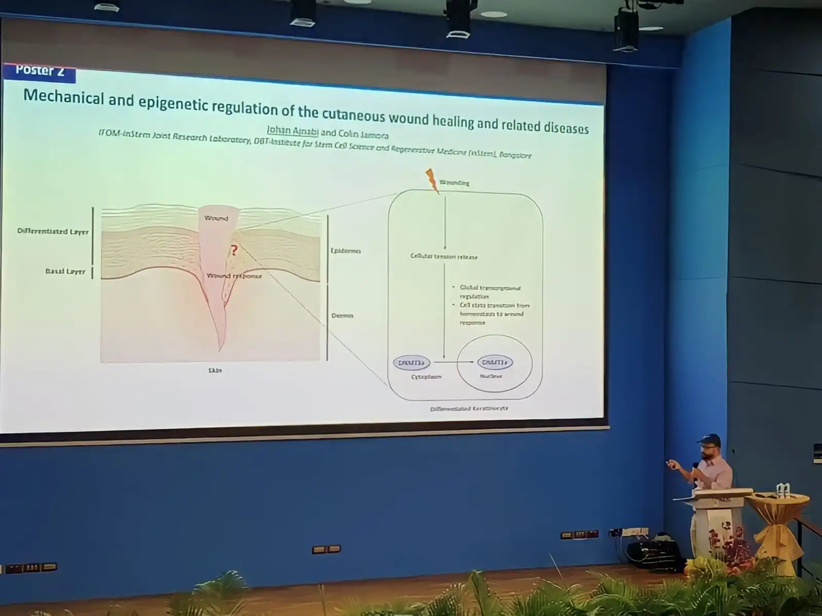 Johan Ajnabi giving a flash talk at MBI Conference 2023