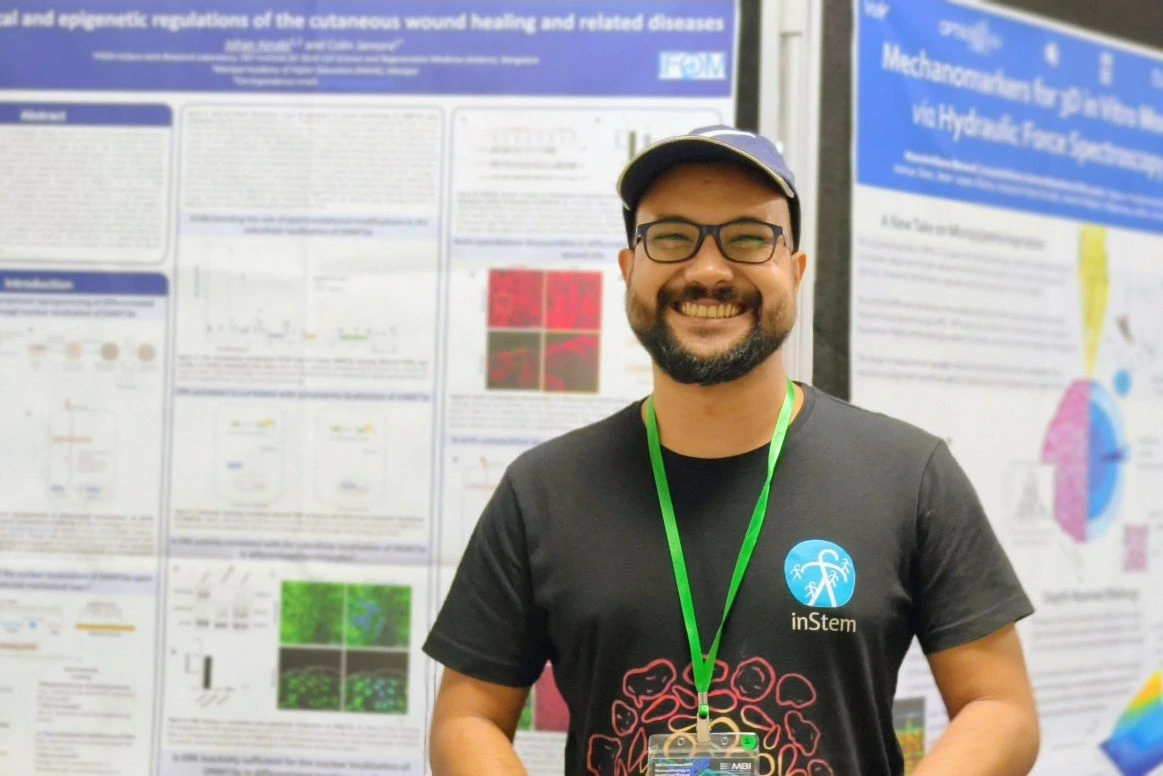 Johan Ajnabi presenting poster at MBI Conference 2023
